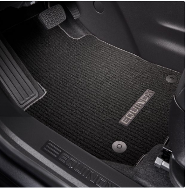 Floor Mats - Front Premium Carpet, Equinox Script, Jet Black with Medium Ash Grey Binding (84052219)